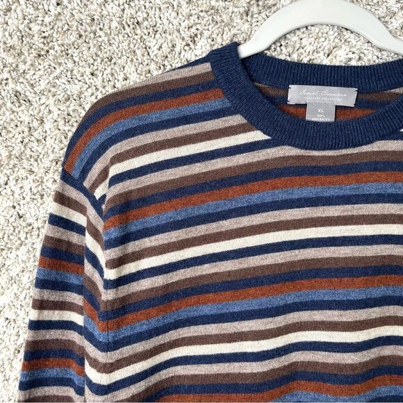 Daniel Cremieux Sweater Men’s XL Multi Striped 100% Wool Pullover Crew Neck - Picture 2 of 4